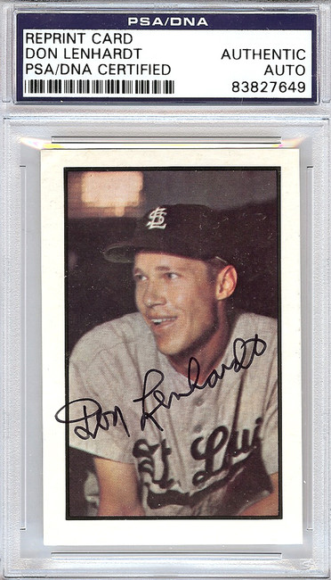 Don Lenhardt Autographed 1953 Bowman Reprint Card #20 St. Louis Browns PSA/DNA #83827649