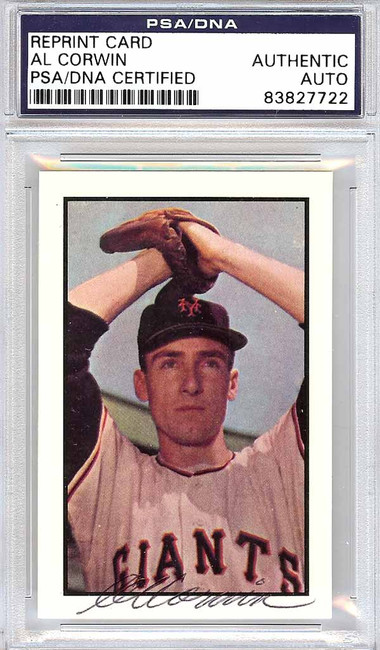 Al Corwin Autographed 1953 Bowman Reprint Card #149 New York Giants PSA/DNA #83827722