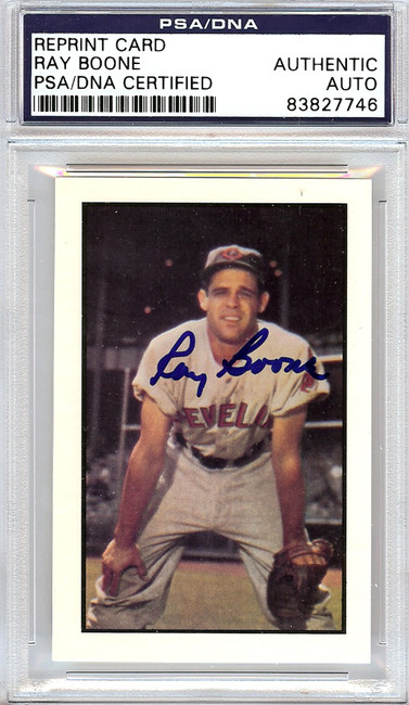 Ray Boone Autographed 1953 Bowman Reprint Card #79 Cleveland Indians PSA/DNA #83827746