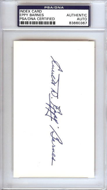 Everett Eppy Barnes Autographed 3x5 Index Card Pittsburgh Pirates PSA/DNA #83860367