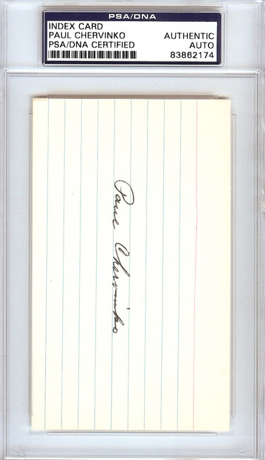 Paul Chervinko Autographed 3x5 Index Card Brooklyn Dodgers PSA/DNA #83862174