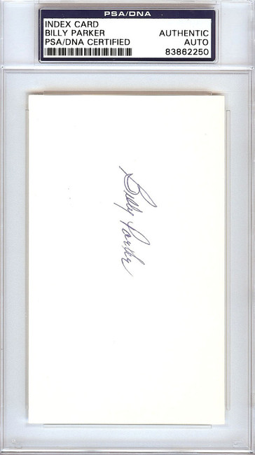 Billy Parker Autographed 3x5 Index Card California Angels PSA/DNA #83862250