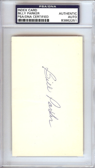 Billy Parker Autographed 3x5 Index Card California Angels PSA/DNA #83862251