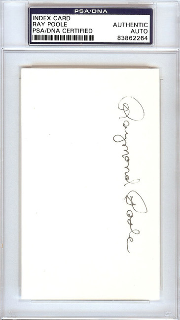 Raymond Ray Poole Autographed 3x5 Index Card Philadelphia A's PSA/DNA #83862264