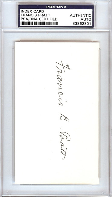 Frank Pratt Autographed 3x5 Index Card Chicago White Sox PSA/DNA #83862301