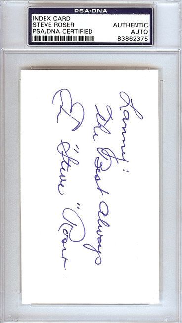 Emerson "Steve" Roser Autographed 3x5 Index Card New York Yankees "To Larry" PSA/DNA #83862375