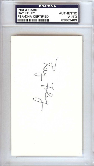 Ray Foley Autographed 3x5 Index Card New York Giants PSA/DNA #83862489