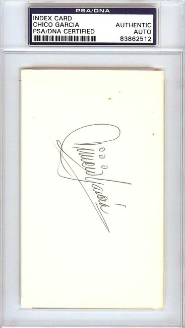 Vinicio "Chico" Garcia Autographed 3x5 Index Card Baltimore Orioles PSA/DNA #83862512