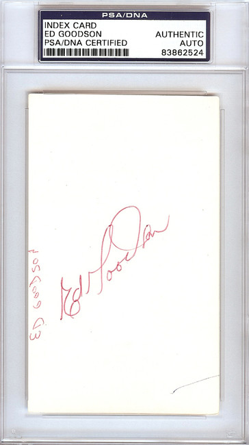 Ed Goodson Autographed 3x5 Index Card Los Angeles Dodgers, San Francisco Giants PSA/DNA #83862524