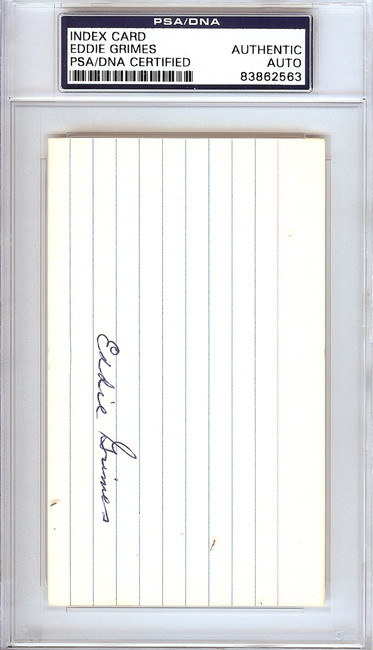 Eddie "Ed" Grimes Autographed 3x5 Index Card St. Louis Browns PSA/DNA #83862563