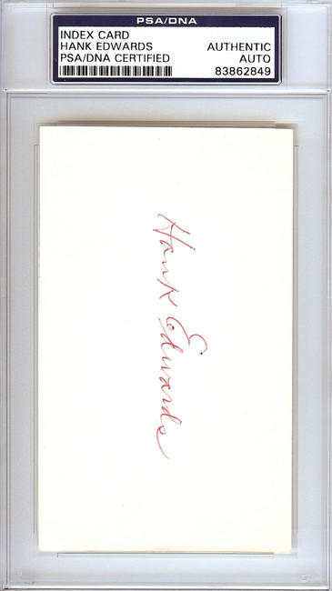 Hank Edwards Autographed 3x5 Index Card Chicago Cubs PSA/DNA #83862849