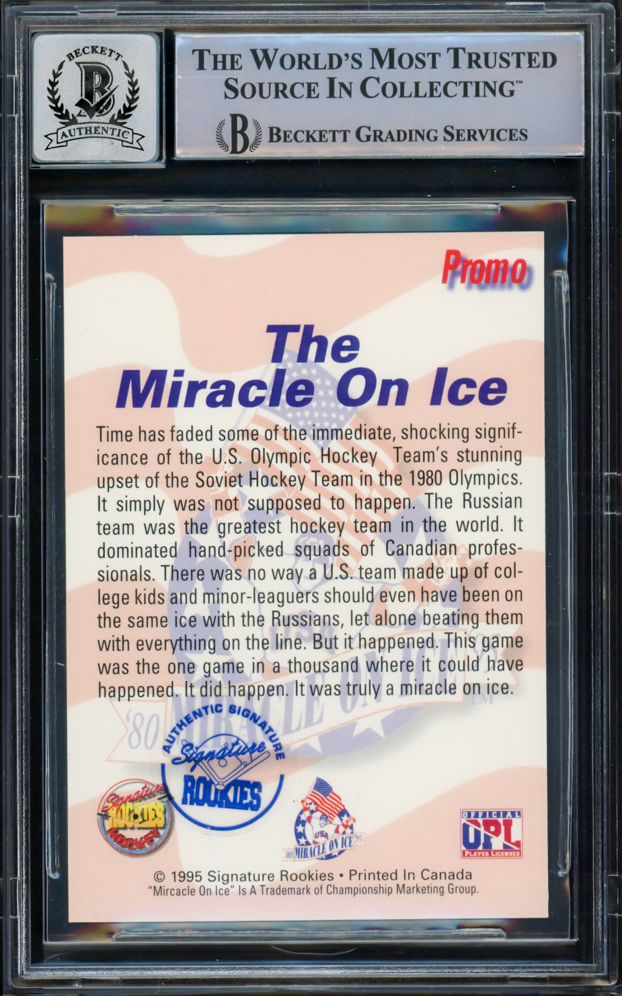 Herb Brooks Autographed 1995 Signature Rookies Card P1 1980 Team USA