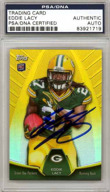 EDDIE LACY GREEN BAY PACKERS PSA AUTHENTICATED ACTION SIGNED 11x14