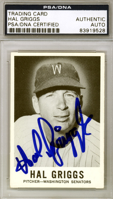 Hal Griggs Autographed 1960 Topps Card #244 Washington Senators