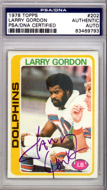 Larry Little Autographed 1975 Topps Card #499 Miami Dolphins PSA/DNA  #83364902 - Mill Creek Sports