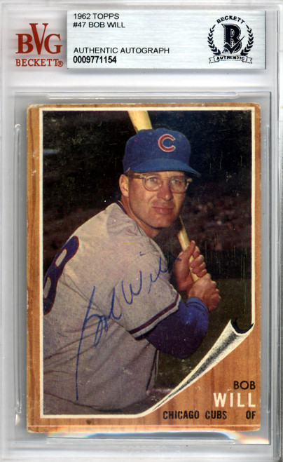 Lou Brock Autographed 1962 Topps Rookie Card #387 Chicago Cubs Beckett BAS  #11484497 - Mill Creek Sports
