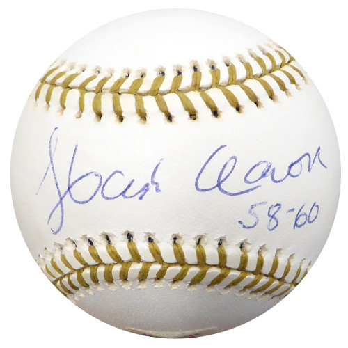 Hank Aaron Autographed Official NL Feeney Baseball Atlanta Braves Vintage  Playing Days Signature PSA/DNA #Z32807