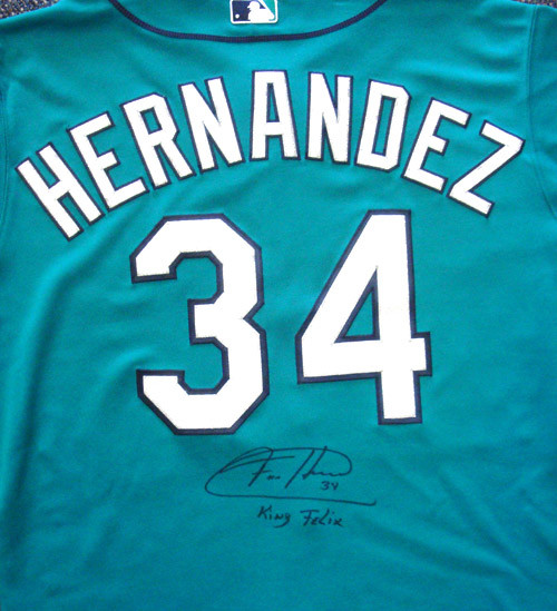 Seattle Mariners Felix Hernandez Autographed Framed White Majestic Jersey  PG 8-15-12 PSA/DNA Stock #83094 - Mill Creek Sports