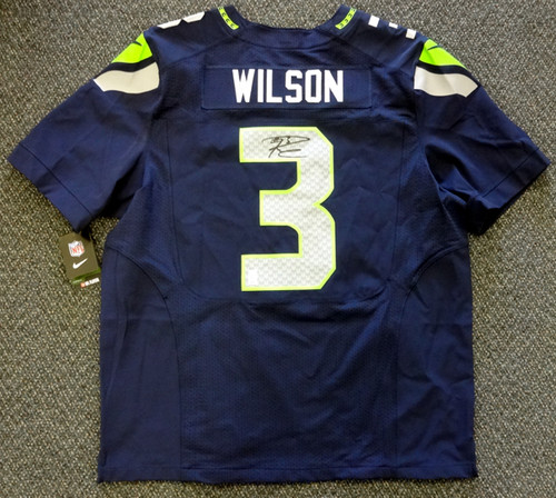 Russell Wilson Seattle Seahawks NFL Football Away Sports Stitched Jersey  Size 52