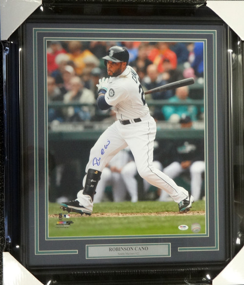 Seattle Mariners Robinson Cano Autographed Framed Teal Majestic Jersey  PSA/DNA ITP Stock #94213