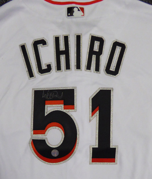 Miami Marlins Ichiro Suzuki Autographed Orange Majestic Authentic Flex Base  Jersey Size 48 IS Holo Stock #111455 - Mill Creek Sports