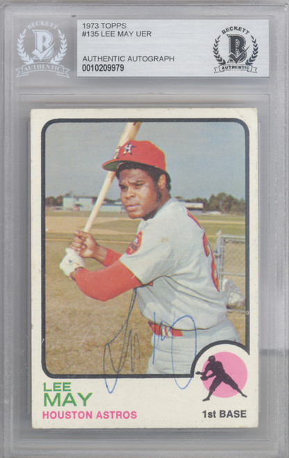 Lee May Autographed Signed 1973 O-Pee-Chee Card #135 Houston