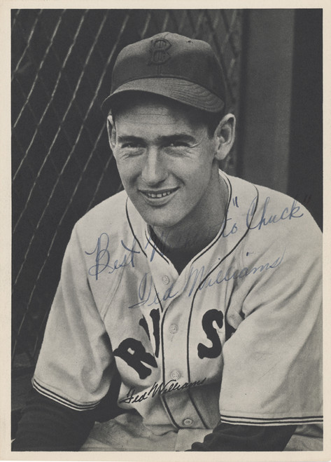 Ted Williams Autographed Boston Red Sox Baseball 8x10 Photo