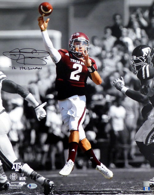 JOHNNY MANZIEL AUTOGRAPHED HAND SIGNED CUSTOM FRAMED TEXAS A&M JERSEY