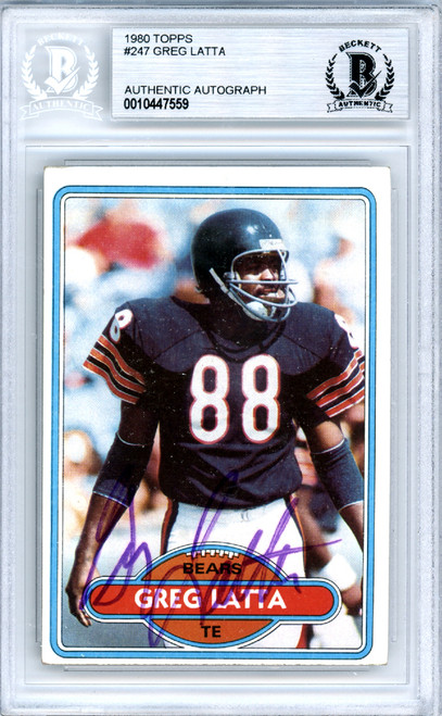 Greg Latta Autographed 1978 Topps Card #112 Chicago Bears Beckett BAS  #10447342 - Mill Creek Sports