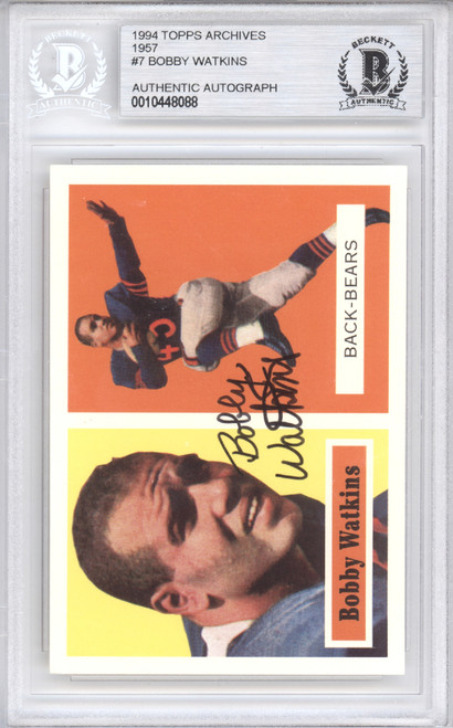 Tom Bienemann Autographed 1994 1956 Topps Archives Card #10 Chicago  Cardinals Beckett BAS #10739480 - Mill Creek Sports