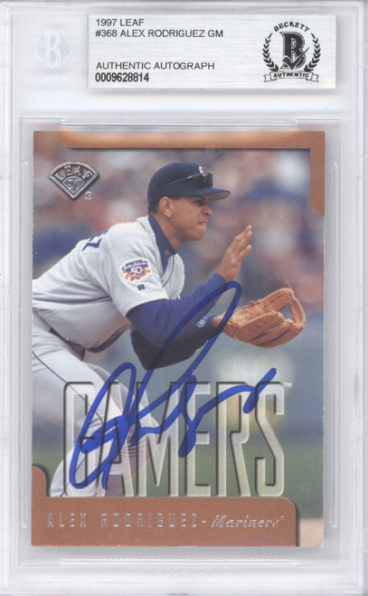 Alex Rodriguez Autographed 1996 Leaf Studio Bronze Card #65 Seattle  Mariners Beckett BAS #12410177