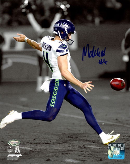 Michael Dickson Autographed 8x10 Photo Seattle Seahawks Double Punt MCS  Holo Stock #200284