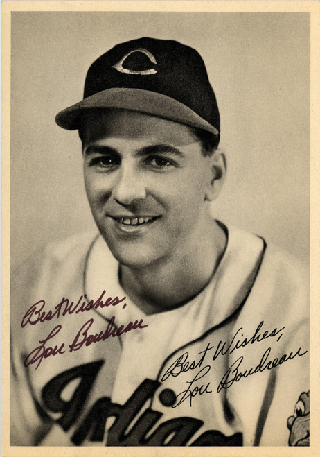 Lou Boudreau Signed Throwback Stat Jersey. One of the finest