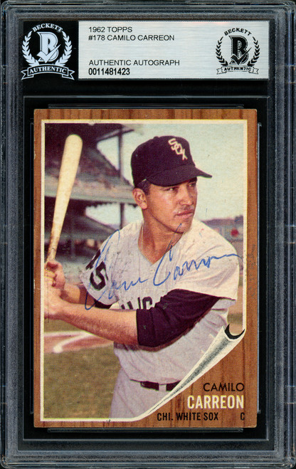 Camilo Cam Carreon Autographed 1962 Topps Card #178 Chicago White Sox  PSA/DNA #83884260 - Mill Creek Sports