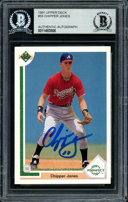 Chipper Jones Autographed 1993 Upper Deck Rookie Card #24 Atlanta