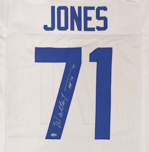 : Walter Jones Signed Seahawks White Jersey Action 8x10 Photo  w/HOF'14 : Sports & Outdoors