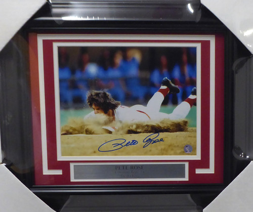 Pete Rose Signed Autographed Framed Jersey Pete Rose Exclusive Hologram  Authen P