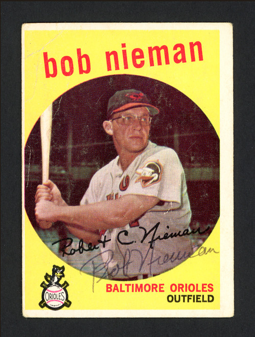 Bob Nieman Autographed 1957 Topps Card #14 Baltimore Orioles SKU