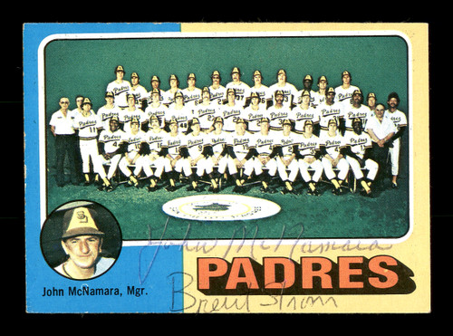 John McNamara Autographed 1977 Topps Card #134 San Diego Padres SKU #205026  - Mill Creek Sports