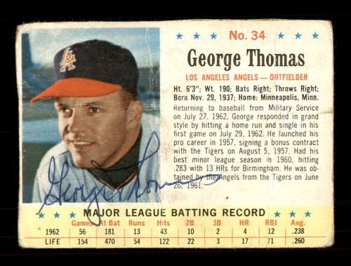 George Thomas Los Angeles Angels Custom Baseball Card 1961 