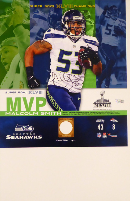 Malcolm Smith Autographed Football - Seattle Seahawks Wilson Official Super  Bowl XLVIII Leather SB XLVIII MVP MCS