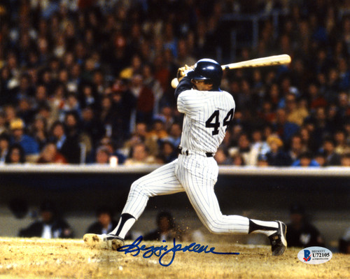 Reggie Jackson Autographed and Framed Gray Yankees Jersey