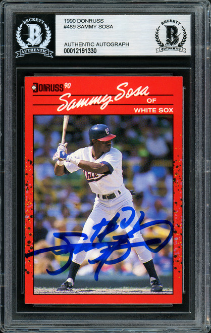 Sammy Sosa Autographed 1990 Fleer Rookie Card #548 Chicago White Sox 609  HR Beckett BAS #12749882 - Mill Creek Sports