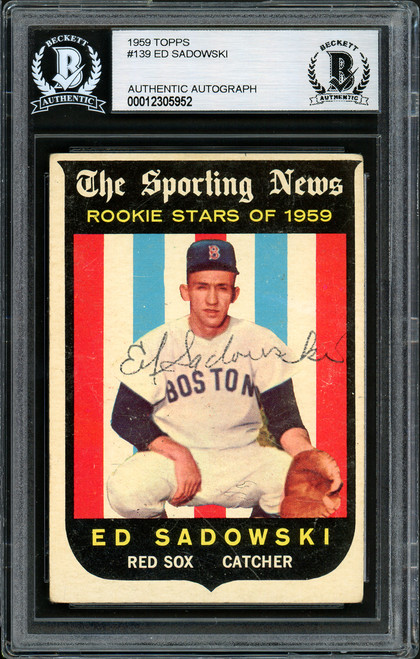 Ed Sadowski Autographed 1959 Topps Rookie Card #139 Boston Red Sox ...