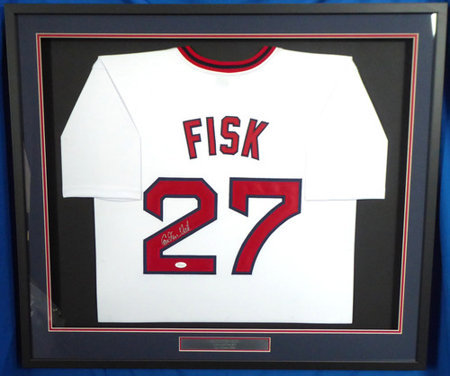 Boston Red Sox Carlton Fisk Autographed Framed White Jersey JSA Stock  #177847 - Mill Creek Sports