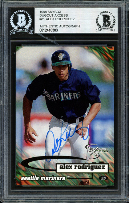 Alex Rodriguez Autographed Signed 1998 Skybox Circa Thunder Card #298  Seattle Mariners Beckett Beckett