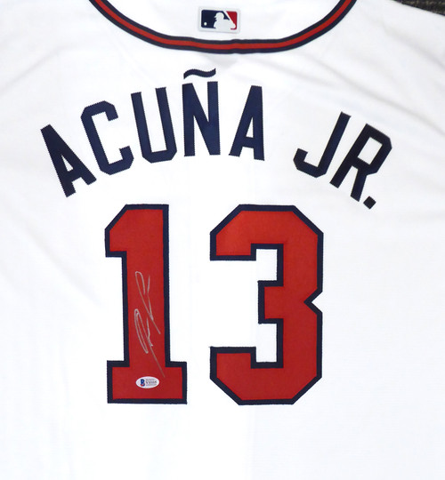 Atlanta Braves Ronald Acuna Jr. Autographed Blue Nike Jersey Size XL JSA  Stock #205684 - Mill Creek Sports