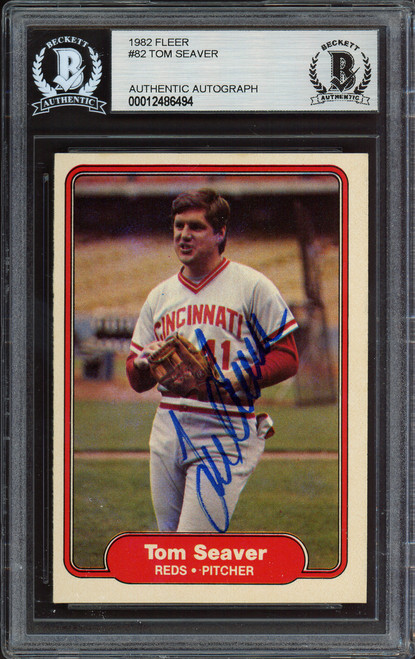 Tom Seaver Autographed 1978 Hostess Card #149 Cincinnati Reds Beckett BAS  #14230958