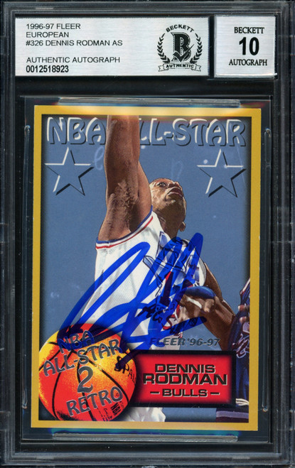 Dennis Rodman Autographed 1996-97 Fleer Card #326 Chicago