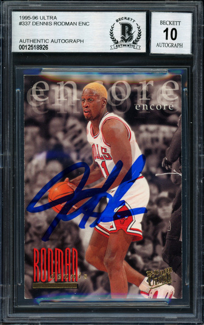 Dennis Rodman Autographed 1996-97 Fleer Ultra Card #337